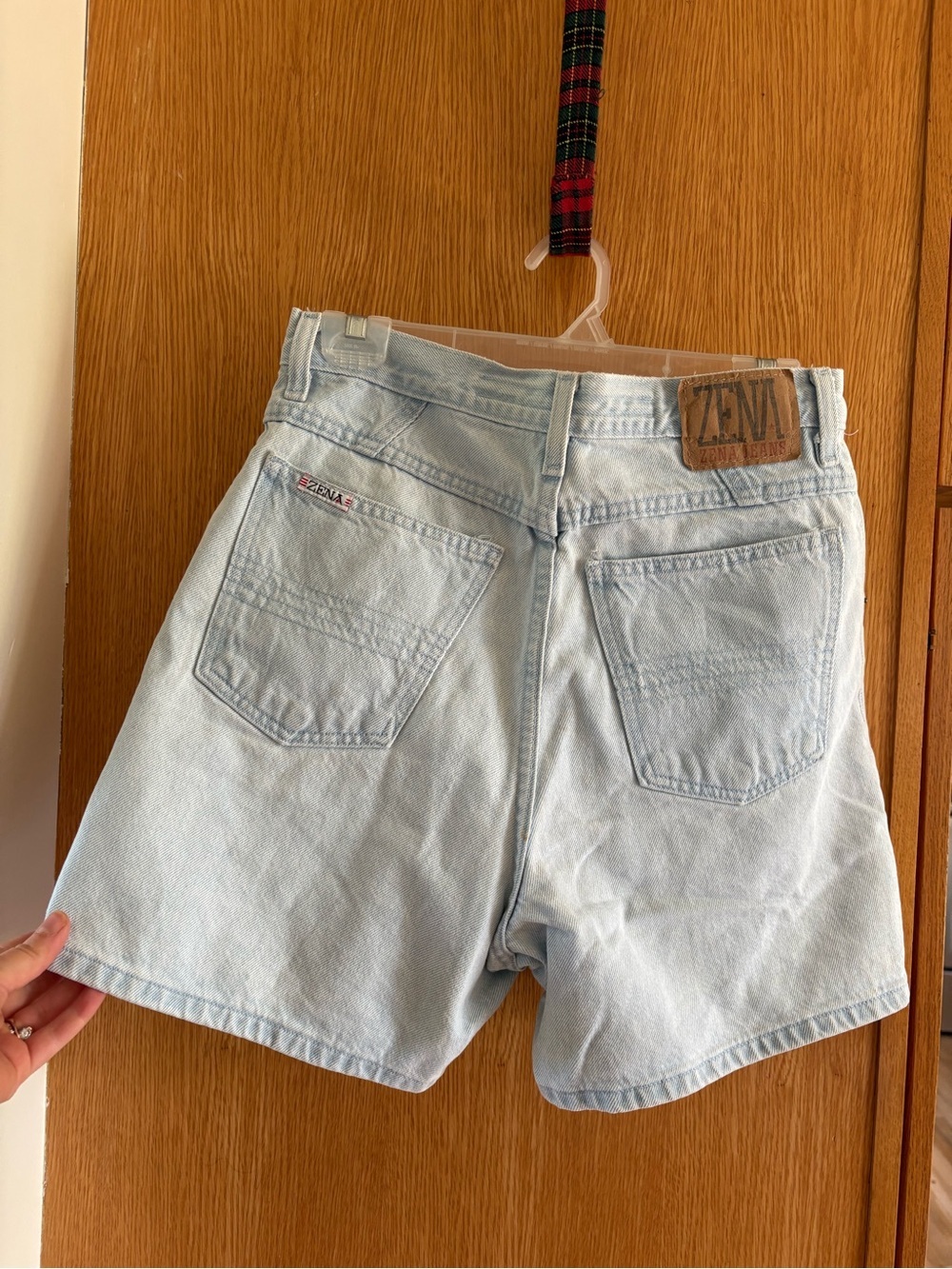 Zena Vintage Light Blue Denim Shorts - Back Pocket Detail